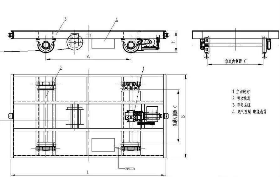 电动平车产品平面图纸 